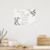Bruid Bruidegom Signature Drinks Bar Menu Roze Poster (Keuken)