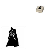 Bruid Bruidegom Silhouet Huwelijk Rubberstempel (Gestempeld)