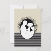 Bruid & Bruidegom Silhouetten Save the Date Kaarte (Voorkant)