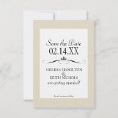 Bruid & Bruidegom Silhouetten Save the Date Kaarte (Achterkant)