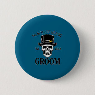 Bruid bruidegom skelet gotische halloween bruiloft ronde button 5,7 cm