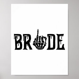 Bruid bruidegom Skelet Hand Halloween Bruiloft Bac Poster