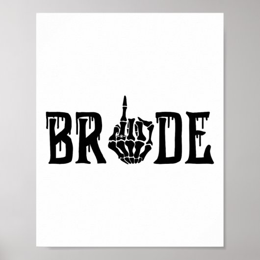 Bruid bruidegom Skelet Hand Halloween Bruiloft Bac Poster (Voorkant)