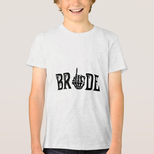 Bruid bruidegom Skelet Hand Halloween Bruiloft Bac Tri-Blend Shirt (Voorkant)