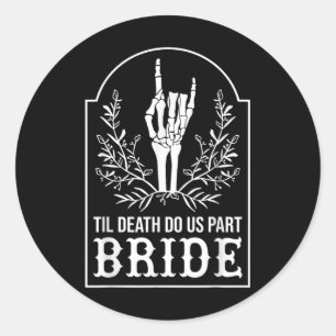 Bruid Bruidegom Skeleton Hand Paren Matching Weddi Ronde Sticker