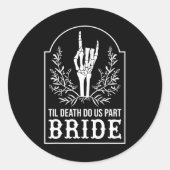 Bruid Bruidegom Skeleton Hand Paren Matching Weddi Ronde Sticker (Voorkant)