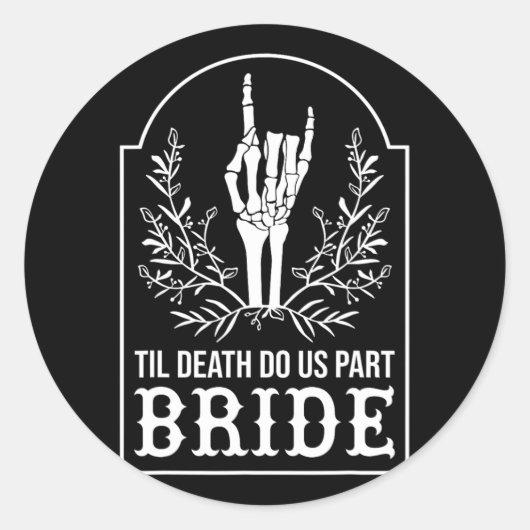 Bruid Bruidegom Skeleton Hand Paren Matching Weddi Ronde Sticker (Voorkant)