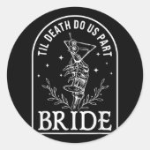 Bruid Bruidegom Skeleton Paar Matching Wedding Hal Ronde Sticker (Voorkant)