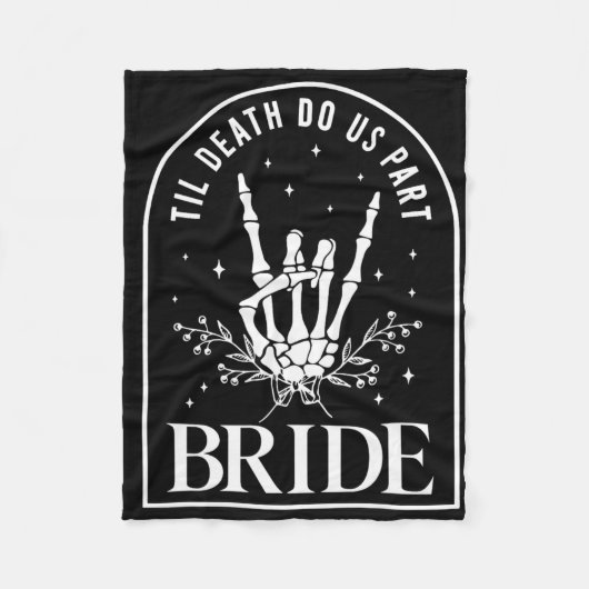 Bruid Bruidegom Skeleton Rock Hand Paren Trouwzaal Fleece Deken (Voorkant)