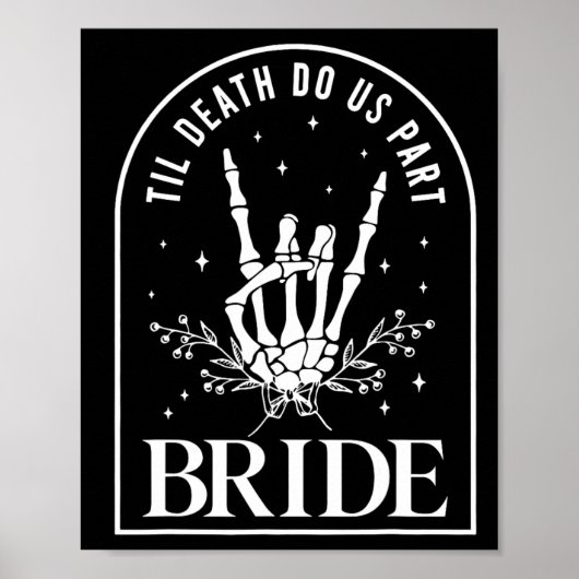 Bruid Bruidegom Skeleton Rock Hand Paren Trouwzaal Poster (Voorkant)