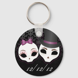 Bruid & Bruidegom Skullie (Paars) Sleutelhanger