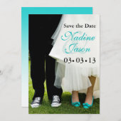 Bruid & Bruidegom Sneakers & Hoge Hakken Save the  Save The Date (Voorkant / Achterkant)