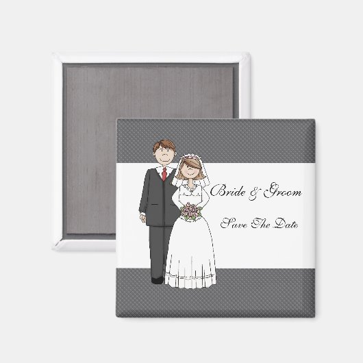  bruid & bruidegom sparen de datum magneet (Voorkant / Achterkant)