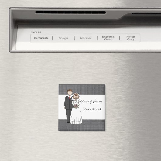 bruid & bruidegom sparen de datum magneet (Insitu (Vaatwasser))