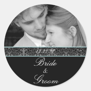 Bruid & bruidegom Sticker Uw foto Aqua Trim
