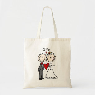 Bruid & Bruidegom Stokfiguren Huwelijk Ja, Ik Wil Tote Bag