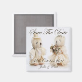 Bruid & bruidegom Teddy Bears - Save The Date Magneet (Voorkant / Achterkant)