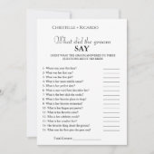 Bruid & bruidegom trivia bruiloft spel kaart (Voorkant)