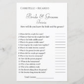 Bruid & bruidegom trivia vrijgezellenfeest spel Ka (Voorkant)