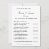 Bruid & bruidegom trivia vrijgezellenfeest spel ka aankondiging (Voorkant)