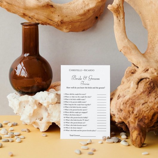 Bruid & bruidegom trivia vrijgezellenfeest spel ka aankondiging