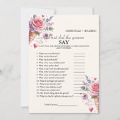 Bruid & bruidegom trivia vrijgezellenfeest spel Ka Aankondiging (Voorkant)