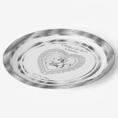 Bruid & Bruidegom Trouw Hart Papieren Bordje (Gekanteld)