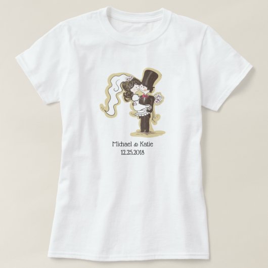 Bruid & Bruidegom Trouw T-shirt (Design voorkant)