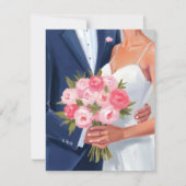 Bruid & Bruidegom Trouwboeket Aquarel Kaart (Voorkant)