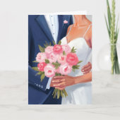 Bruid & Bruidegom Trouwboeket Aquarel Kaart (Voorkant)