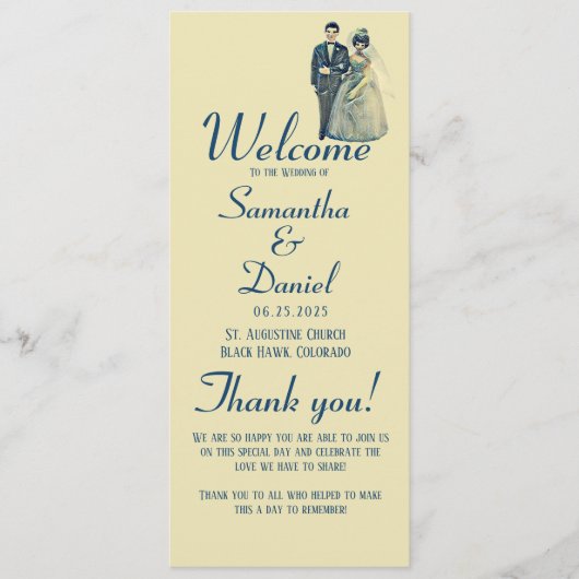  bruid bruidegom trouwceremonie programmakaart (Voorkant)