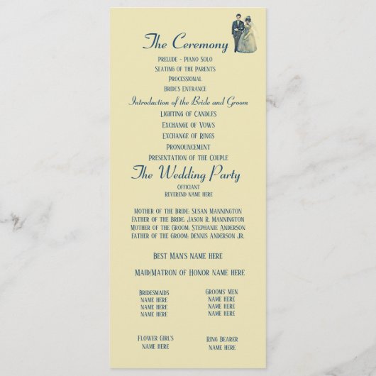 bruid bruidegom trouwceremonie programmakaart (Achterkant)