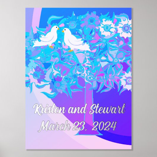 Bruid Bruidegom Trouwdatum Folie Accenten  Folie Afdrukken (Voorkant)