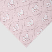 Bruid Bruidegom Trouwdatum Geprägde Hart Tissuepapier (Detail)