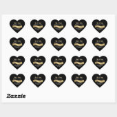 Bruid & Bruidegom Trouwdatum Gouden Banner Hart Ho Sticker (Vel)