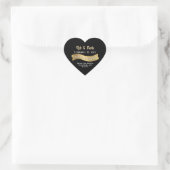 Bruid & Bruidegom Trouwdatum Gouden Banner Hart Ho Sticker (Tas)