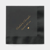 Bruid Bruidegom Trouwdatum Monogram Party Cocktail Folie Servetten (Voorkant)