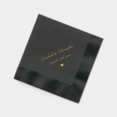 Bruid Bruidegom Trouwdatum Monogram Party Cocktail Folie Servetten (Links)