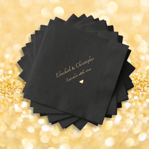 Bruid Bruidegom Trouwdatum Monogram Party Cocktail Folie Servetten