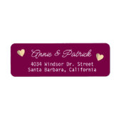 Bruid Bruidegom Trouwen Liefde Harten Wijn Etiket (Voorkant)