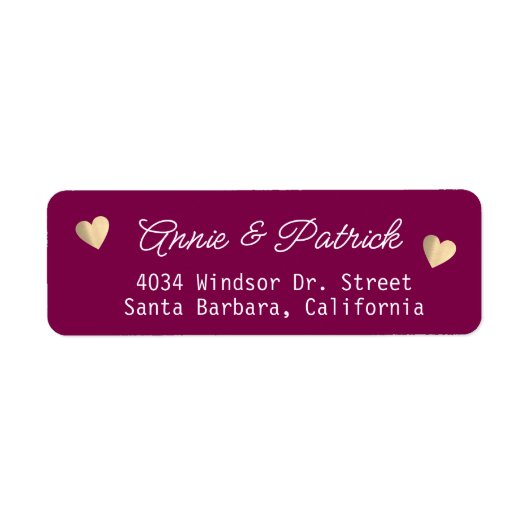 Bruid Bruidegom Trouwen Liefde Harten Wijn Etiket (Voorkant)