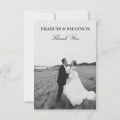 Bruid bruidegom trouwfoto Dank u platte Kaart (Voorkant)