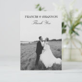 Bruid bruidegom trouwfoto Dank u platte Kaart (Staand voorkant)