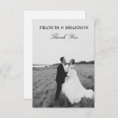 Bruid bruidegom trouwfoto Dank u platte Kaart (Voorkant / Achterkant)