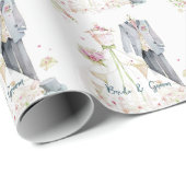 Bruid & bruidegom trouwjurk cadeaupapier (Rol Hoek)