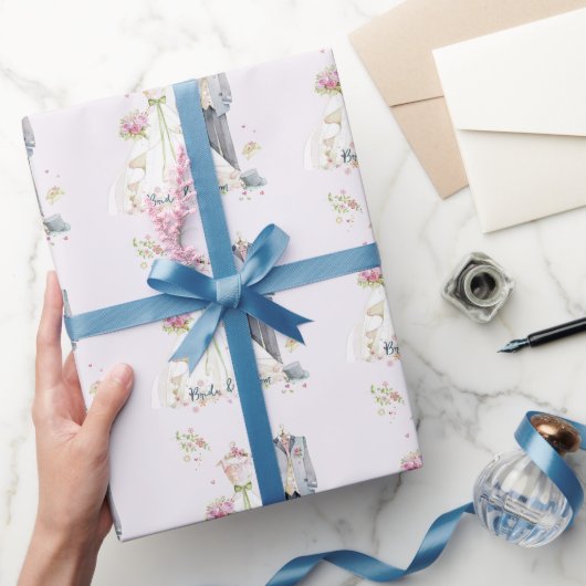 Bruid & Bruidegom Trouwjurk Cadeaupapier (Geschenken)