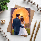 Bruid & Bruidegom Trouwkaart 'Happily Ever After'