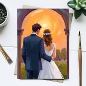 Bruid & Bruidegom Trouwkaart 'Happily Ever After'