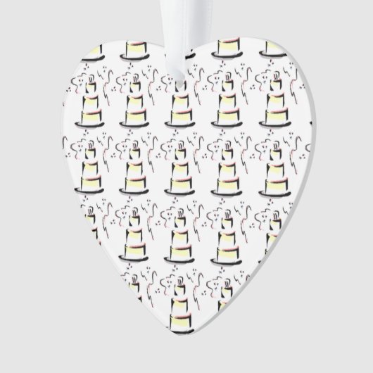 Bruid & Bruidegom Trouwtaart Ornament (voorkant)