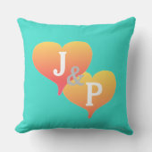 bruid bruidegom turquoise koraal omkeerbaar kussen (Voorkant)